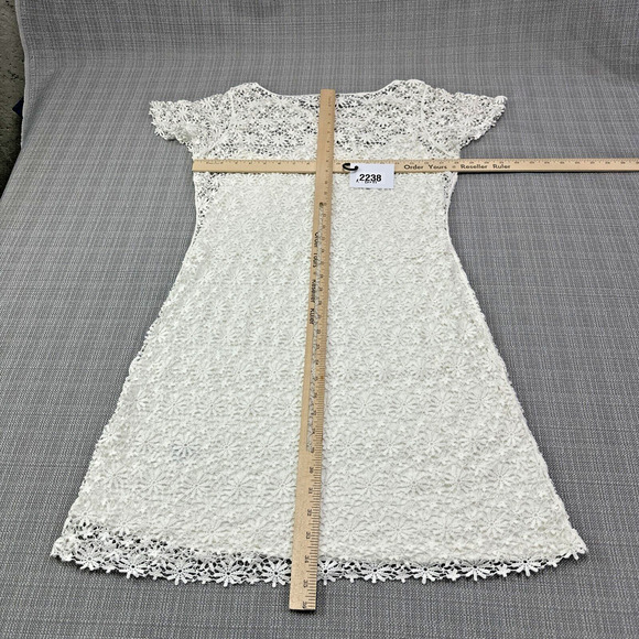 Ralph Lauren LRL Lace Dress Large White Crochet Floral Lined Cottagecore‎ Boho - Picture 6 of 9
